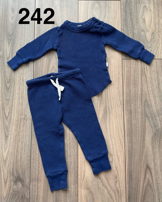 Nui 2 Piece Navy Blue 3-6 Months , Kids 6 Month (3-6M)