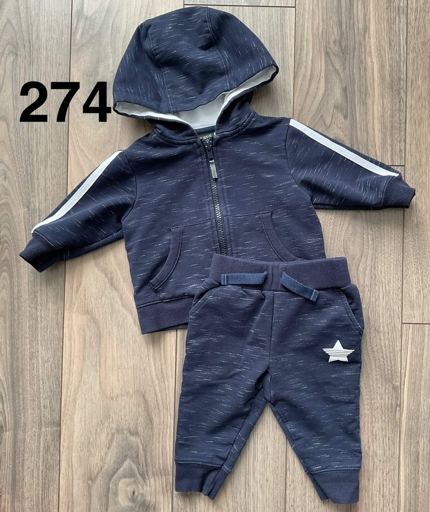 Navy Blue Jogging Suit Ready, Set, Relax 3-6 Months , Kids 6 Month (3-6M)