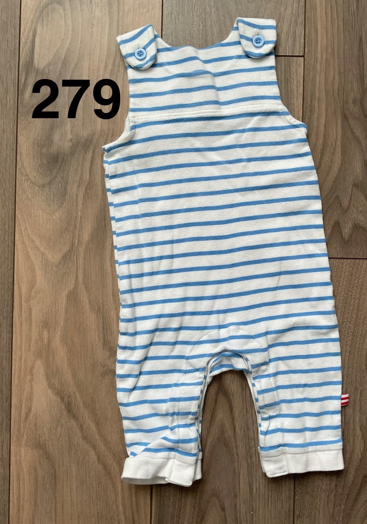 Blue and White Striped Overalls 3-6 Months , Kids 6 Month (3-6M)