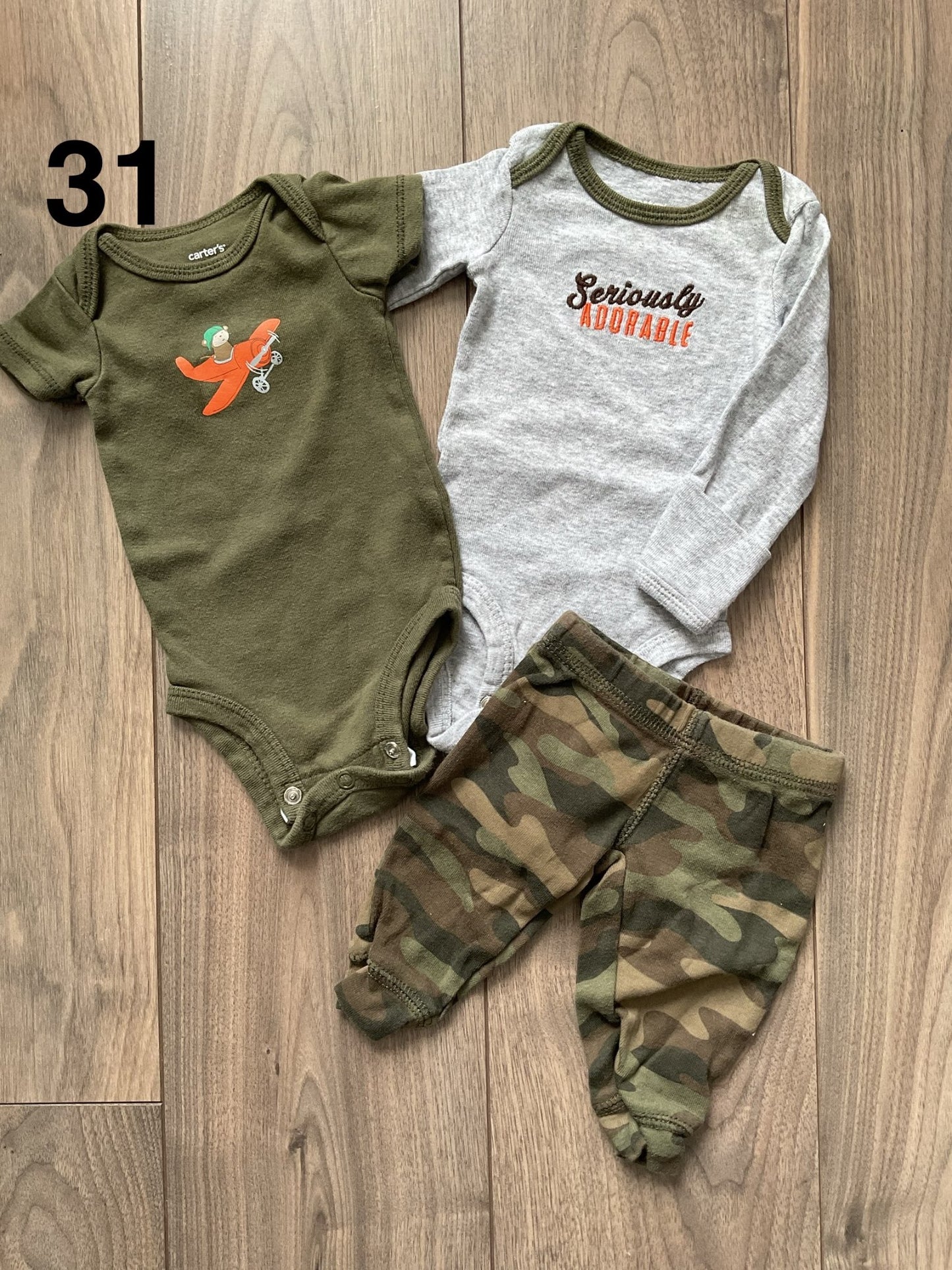 Baby Boy Monkey Camo 3 Piece Set Carter’s Newborn, Kids Newborn