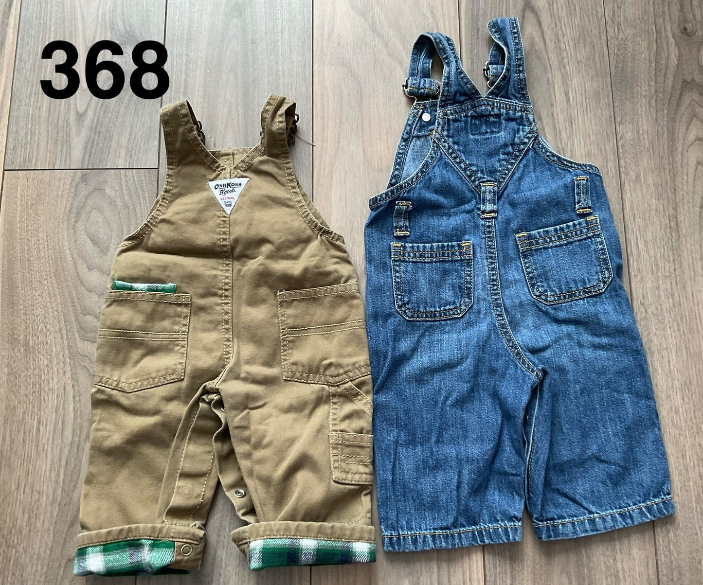 Baby Boys Overalls Brown Oshkosh Denim Old Navy 3-6 Months, Kids 6 Month (3-6M)