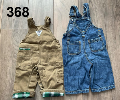 Baby Boys Overalls Brown Oshkosh Denim Old Navy 3-6 Months, Kids 6 Month (3-6M)