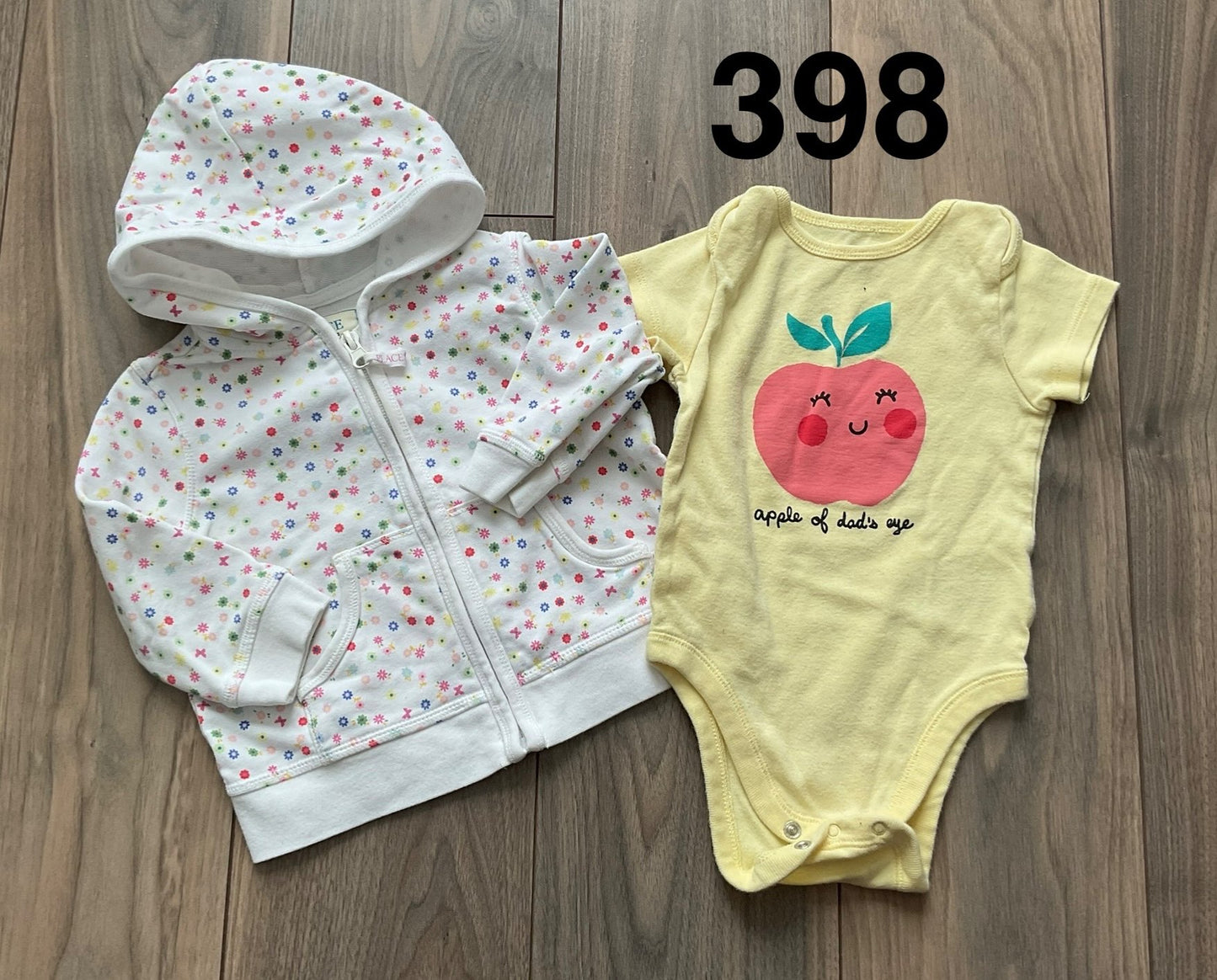 Baby Girl onesie and Zip up Sweater 6-12 Months, Kids 9 Month (6-9M)