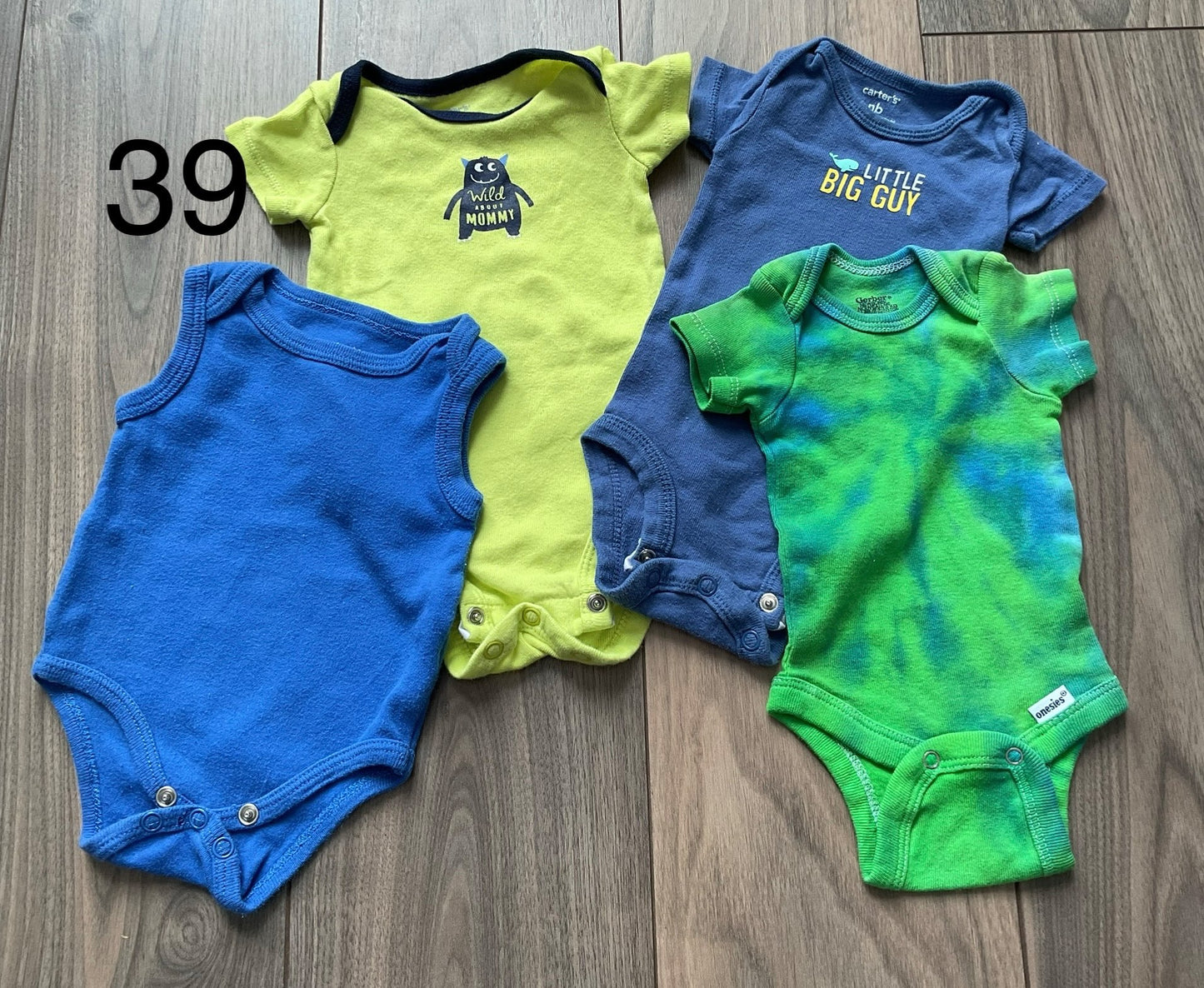 Baby Boy Blue and Green Onesie Bundle Newborn , Kids Newborn