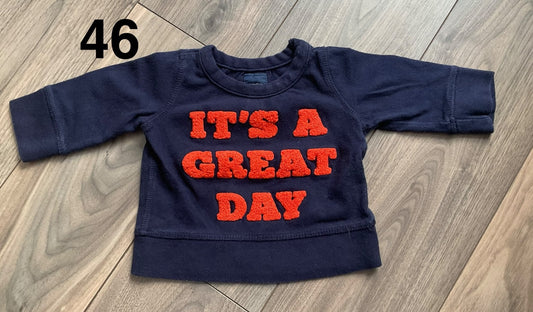 Baby Boy It’s A Great Day Sweatshirt 6-12 Months, Kids 9 Month (6-9M)