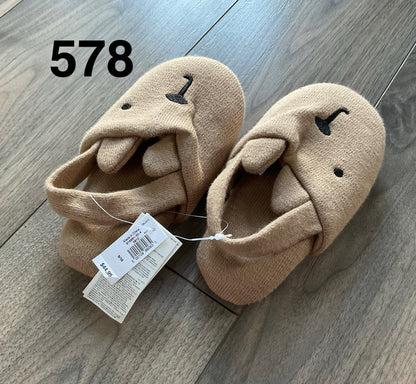 Slippers Brown Teddy Bear 9/10, Shoes 9 (Toddler:2-4yr)