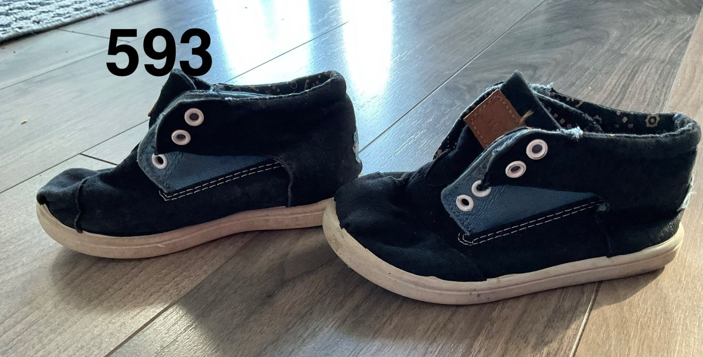 Tom’s Hightop Casual Sneaker Black Size 8, Shoes 8 (Toddler:2-4yr)