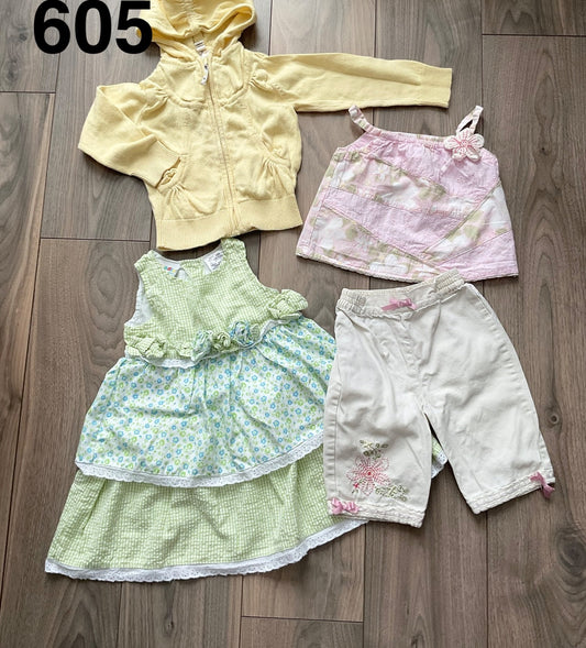 Yellow Sweater, Green Dress, Outfit 12 Months, Kids 12 Month (9-12M)