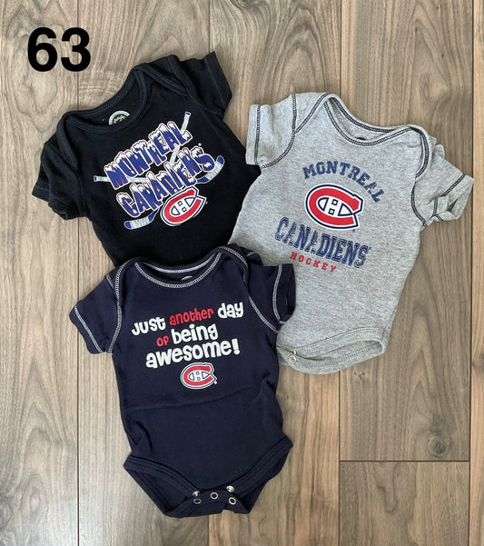 Montreal Canadiens onesies 0-3 Months, Kids 3 Month (0-3M)