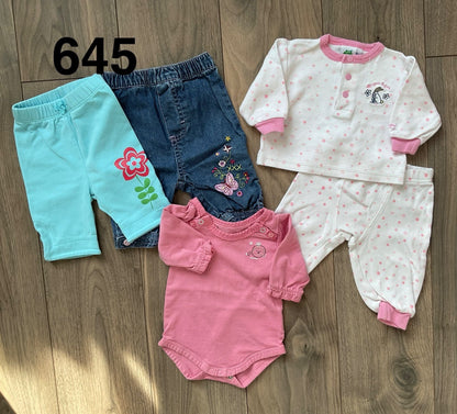 Pink Onesie, white Pajamas, Blue Pants, Jeans 0-3 Months, Kids 3 Month (0-3M)