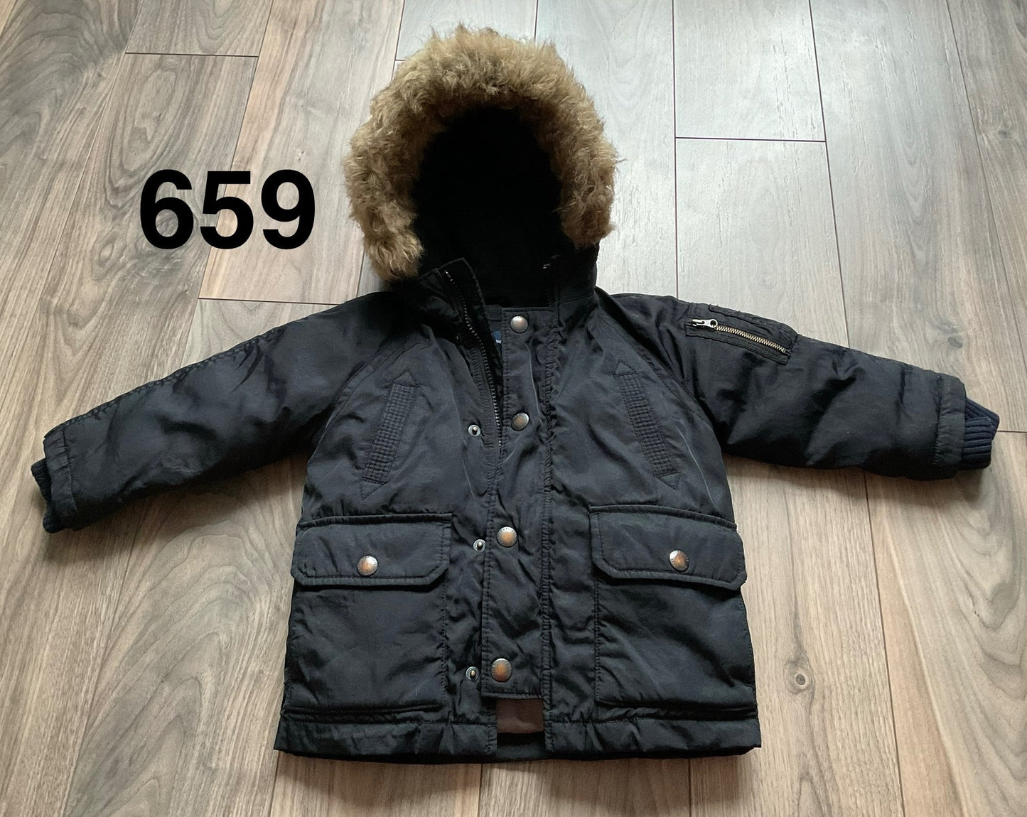 Black Winter Parka  Size 2, Kids 2T