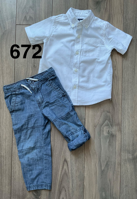 White Shirt, Blue Pants Children’s Place size, Osh Kosh 2T , Kids 2T