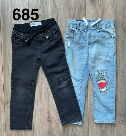 Black and Blue Jeans Size 4, Kids 4/4T