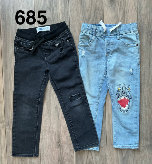 Black and Blue Jeans Size 4, Kids 4/4T