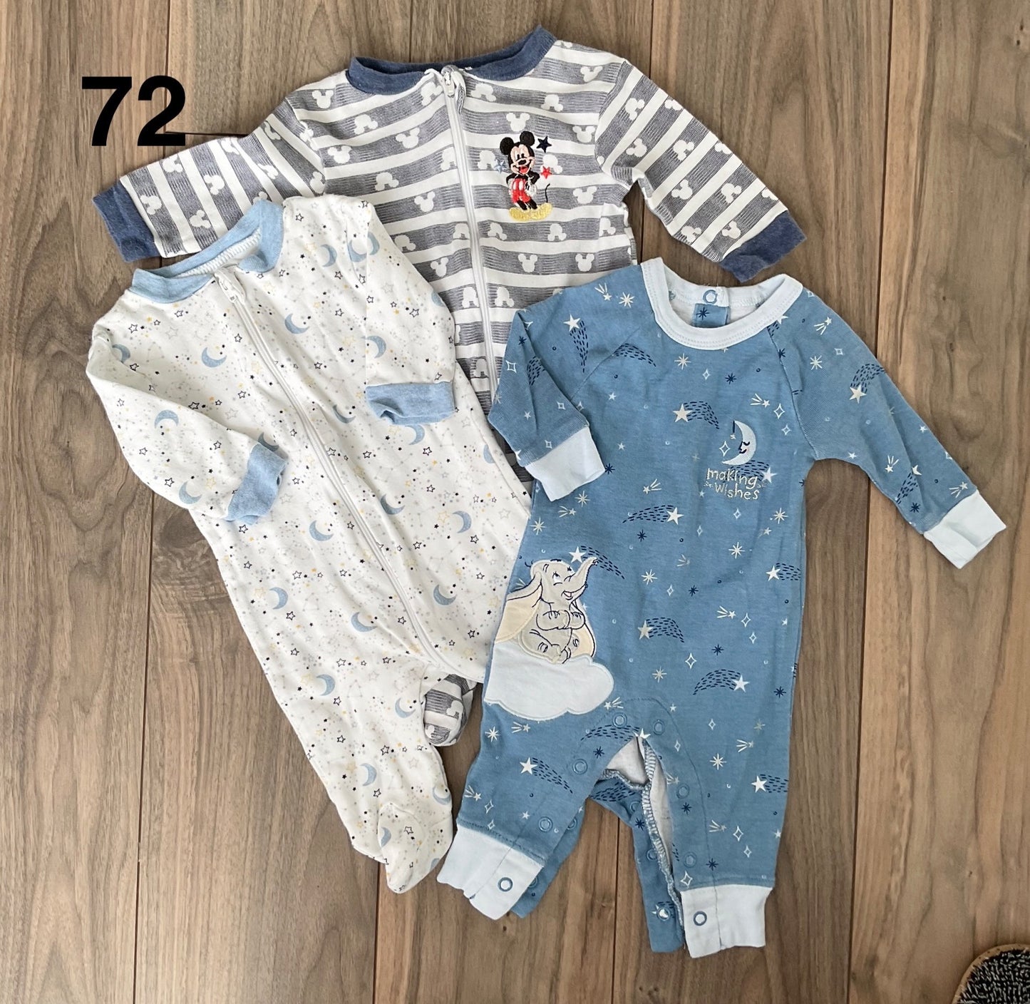 Mickey Mouse, Dumbo and Stars Slepers 0-3 Months, Kids 3 Month (0-3M)