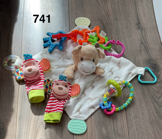 Baby Toys-Lovey, Rattle, Baby Links and Foot Finder Socks