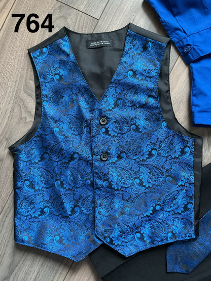 Boys 4 Piece Suit, Shirt, Pants, Vest and Tie, Size 4, Kids 4/4T
