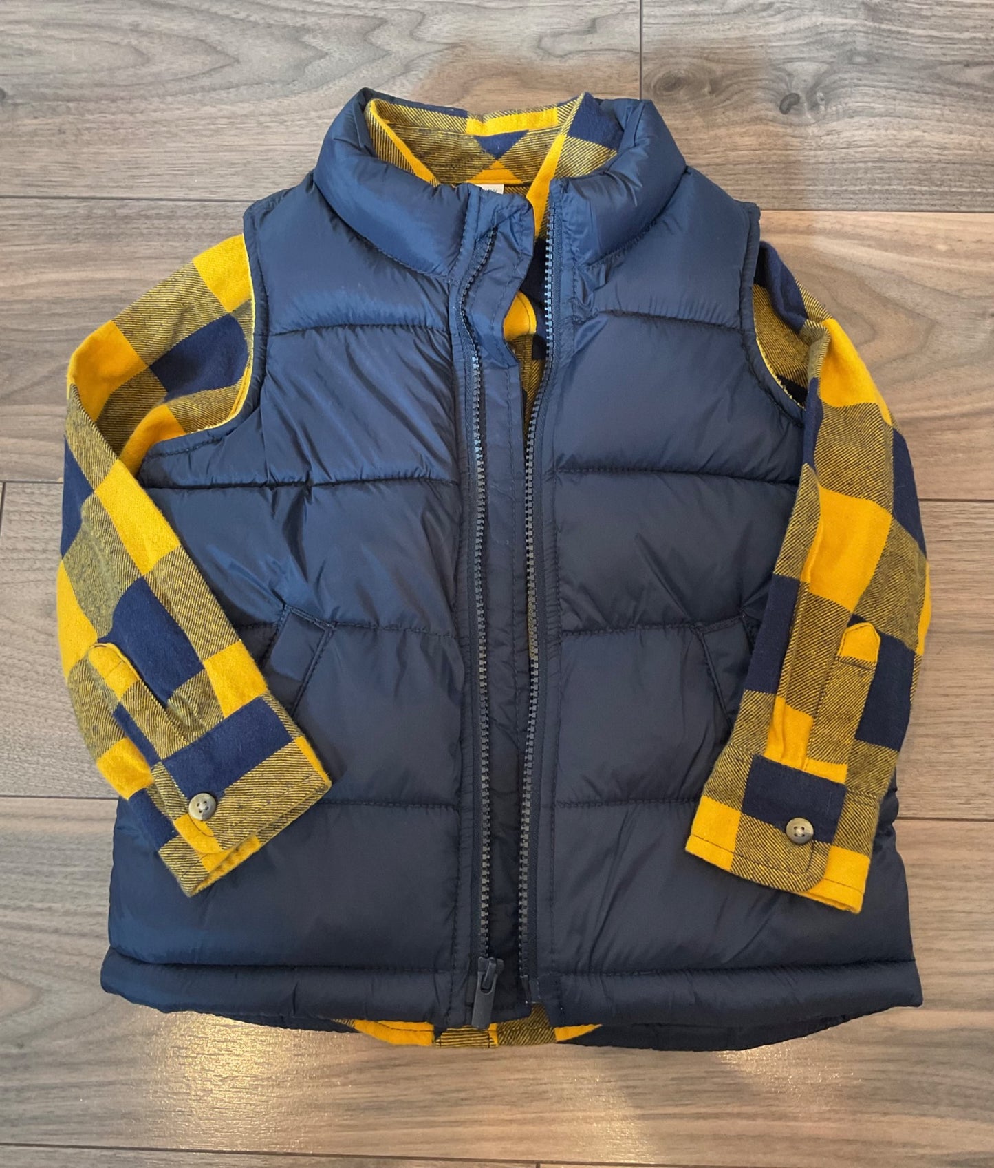 Boys Flannel Shirt with Puffy Vest, Kids 4/4T