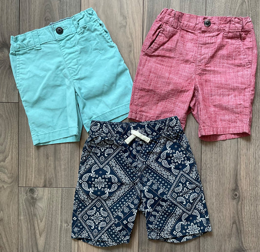 Boys Shorts, Red, Blue and Teal Size 3T, Kids 3T