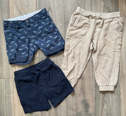 Boys Fish Shorts, Capris and Navy Blue Shorts Size 4, Kids 4/4T