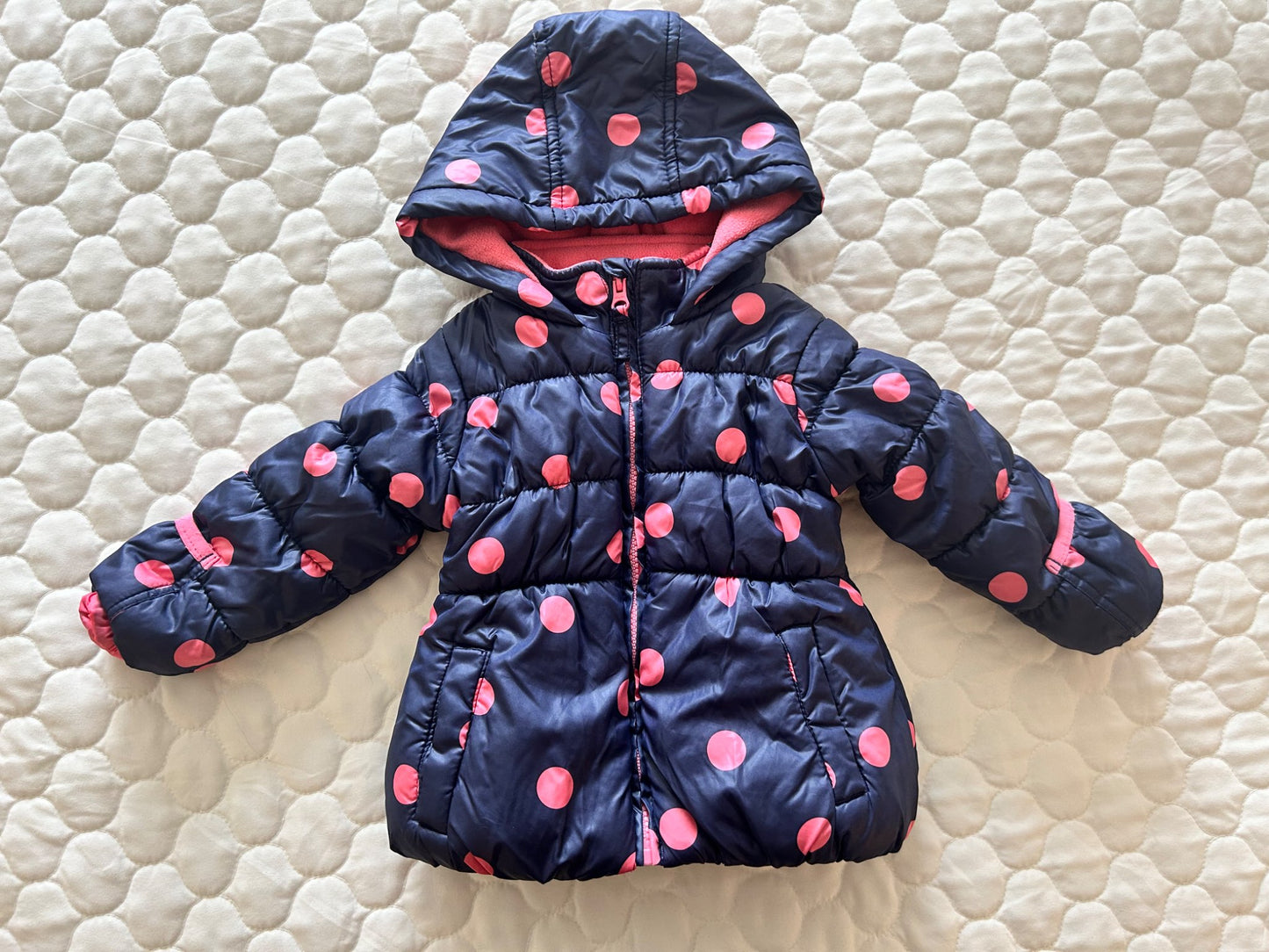 Infant (6-12 Months) Winter Jacket with Fold Over Mitts, Kids 9 Month (6-9M)