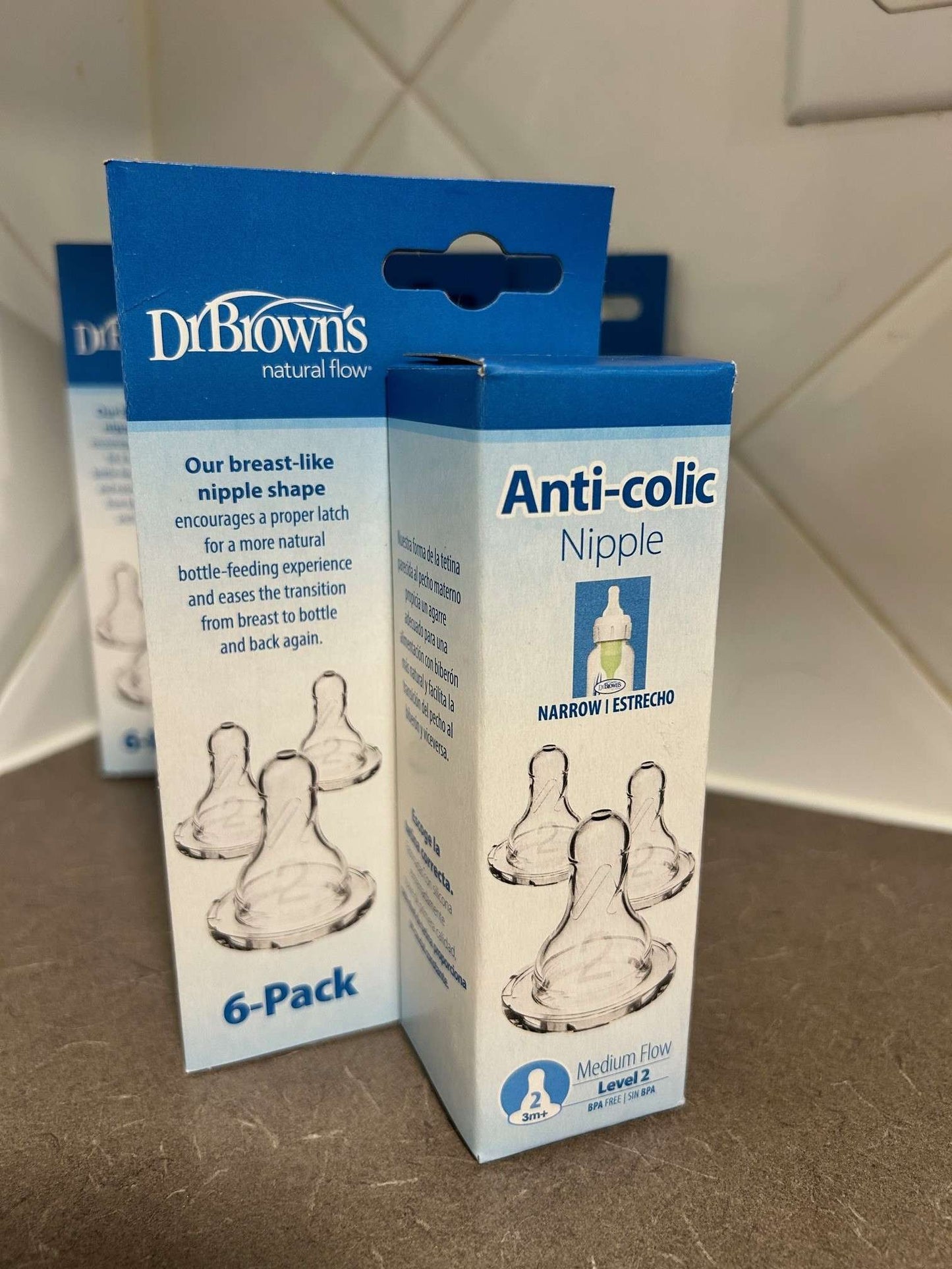 BNWT Dr. Brown's Anti-Colic (Narrow) Nipples - Level 2 (3+ Months)  - 14 Total; Retails: $26.91