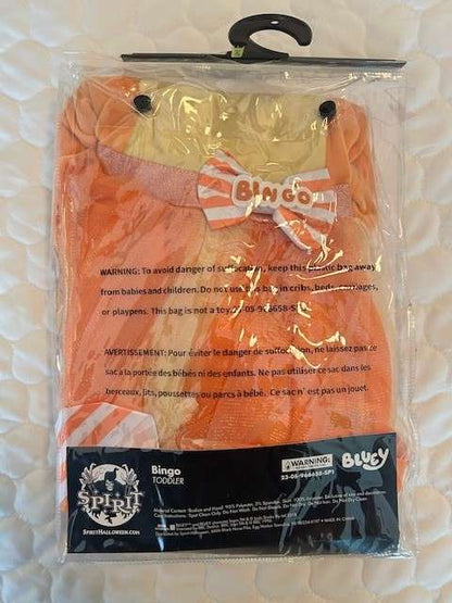 BNIB Bluey (Bingo) Costume (3-4T); Retails: $39.99 USD, Kids 3T