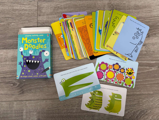 Usborne Monster Doodles card set; *no pen included*