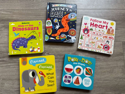 Interactive Toddler board books - flip, slide, touch and poke!