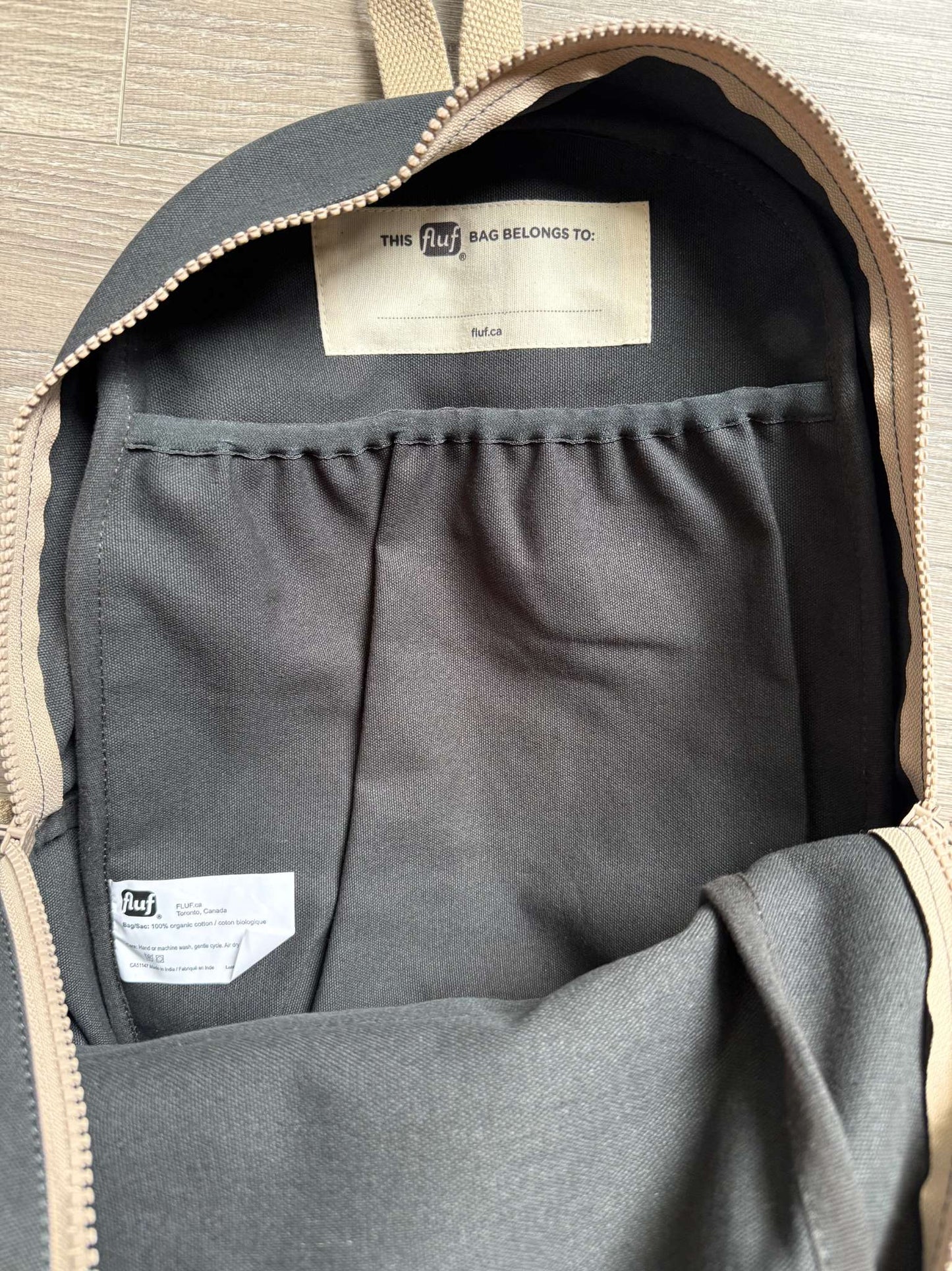 NEW Fluf Organic Cotton Backpack; MSRP $68.95