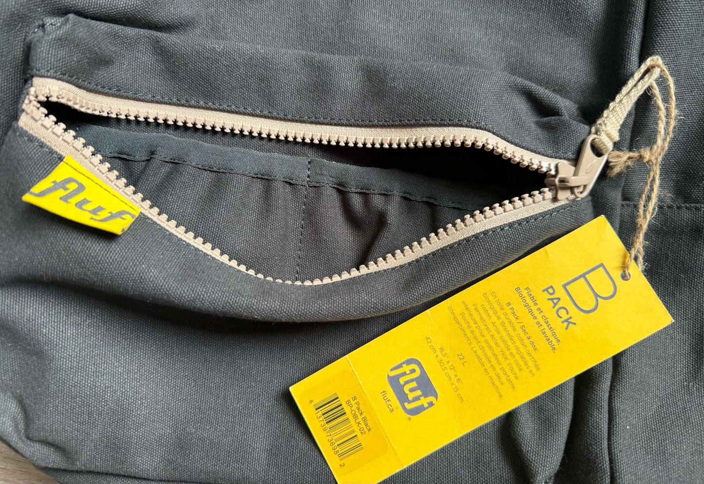 NEW Fluf Organic Cotton Backpack; MSRP $68.95