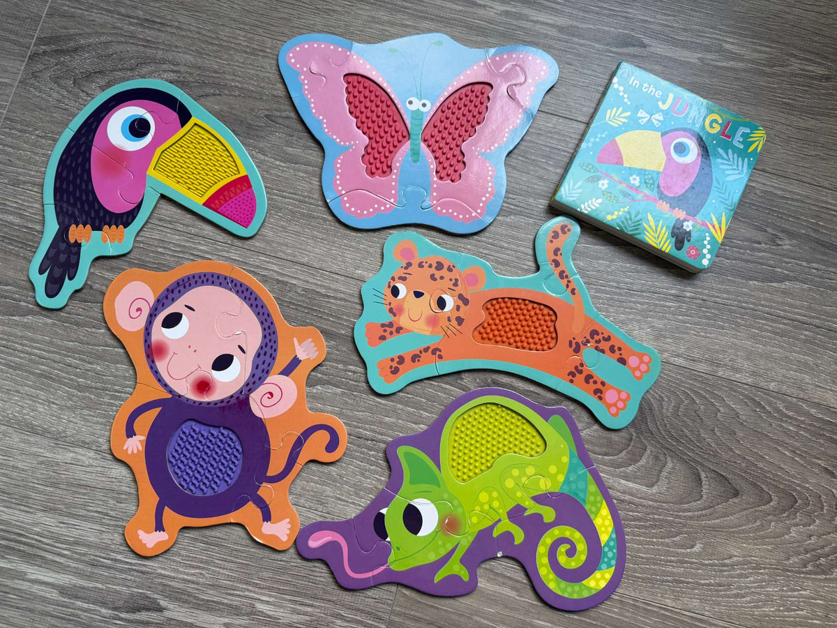Touch & Feel puzzle + book bundle