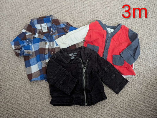 3m Sweaters Flannel, moto, cardigan, Kids 3 Month (0-3M)