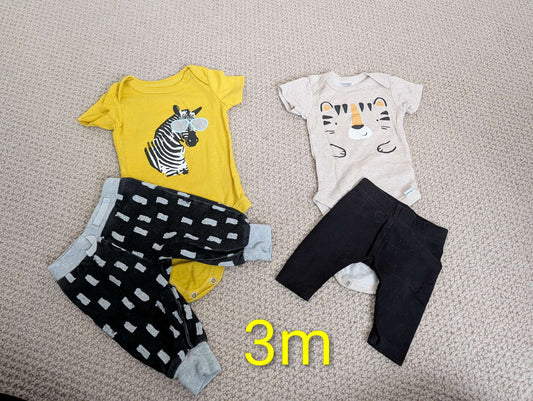 3m Zebra and Lion outfits, Kids 3 Month (0-3M)