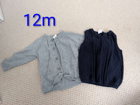 12m cardigan and vest, Kids 12 Month (9-12M)