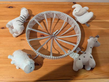 Crib Mobile Animals: Sheep Elephant Giraffe Zebra