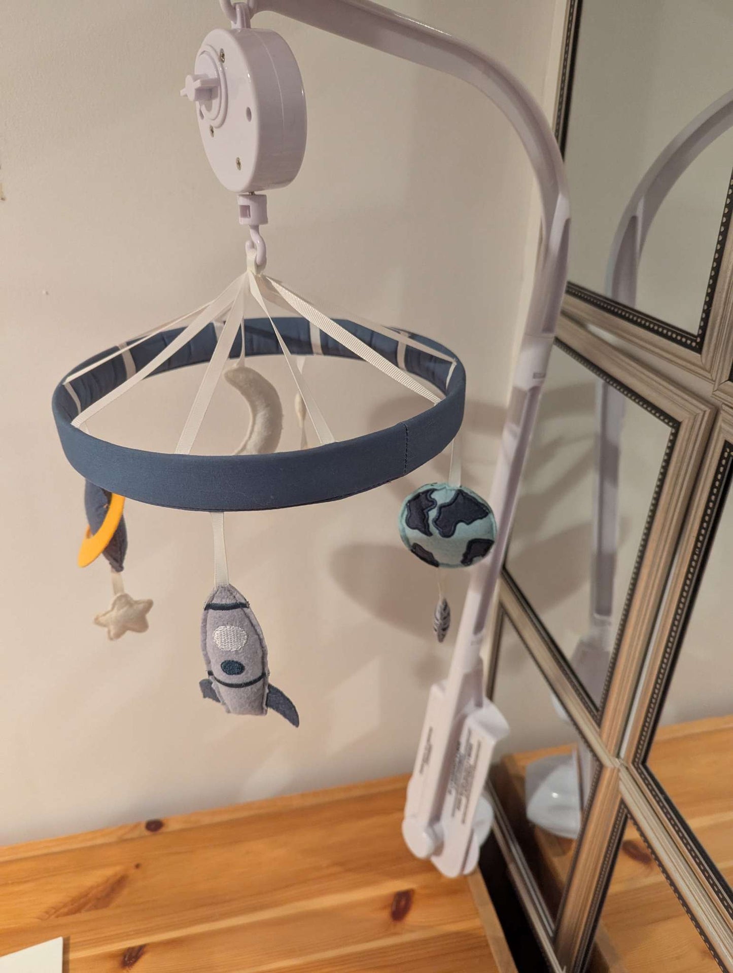 Space Crib Mobile with Long Arm & Lullaby Music Rotator