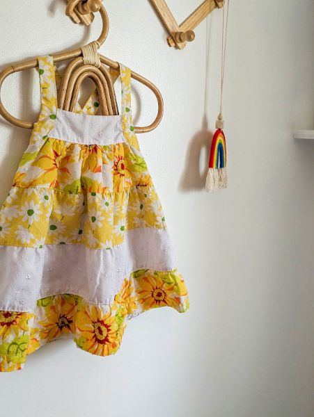 Penelope Mack Yellow Sunflower Sundress (3-6), Kids 6 Month (3-6M)