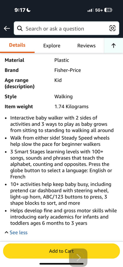 Fisher-Price Steady Speed Walker