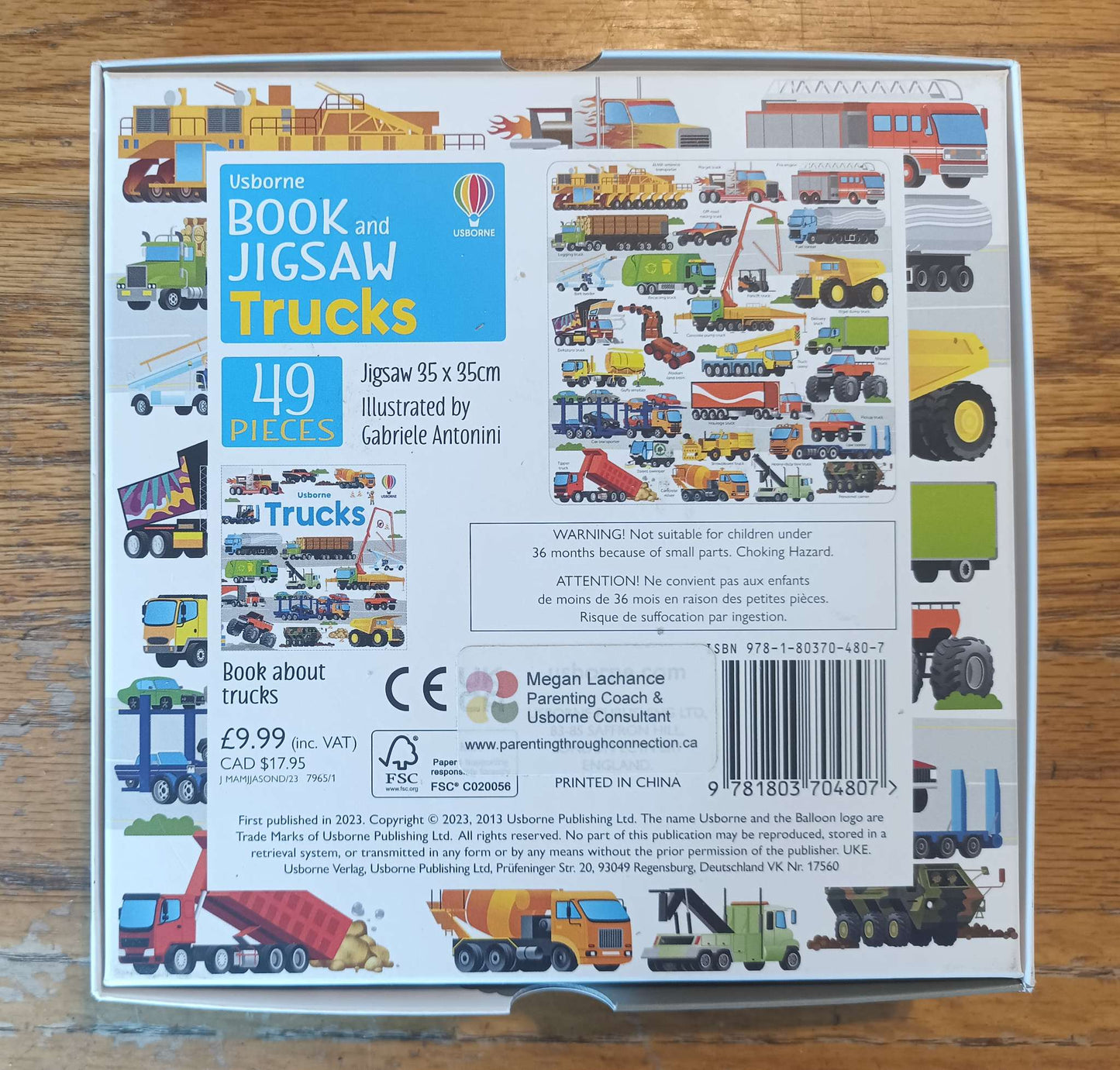 Usborne Jigsaw Puzzle 49pcs + Book - TRUCKS