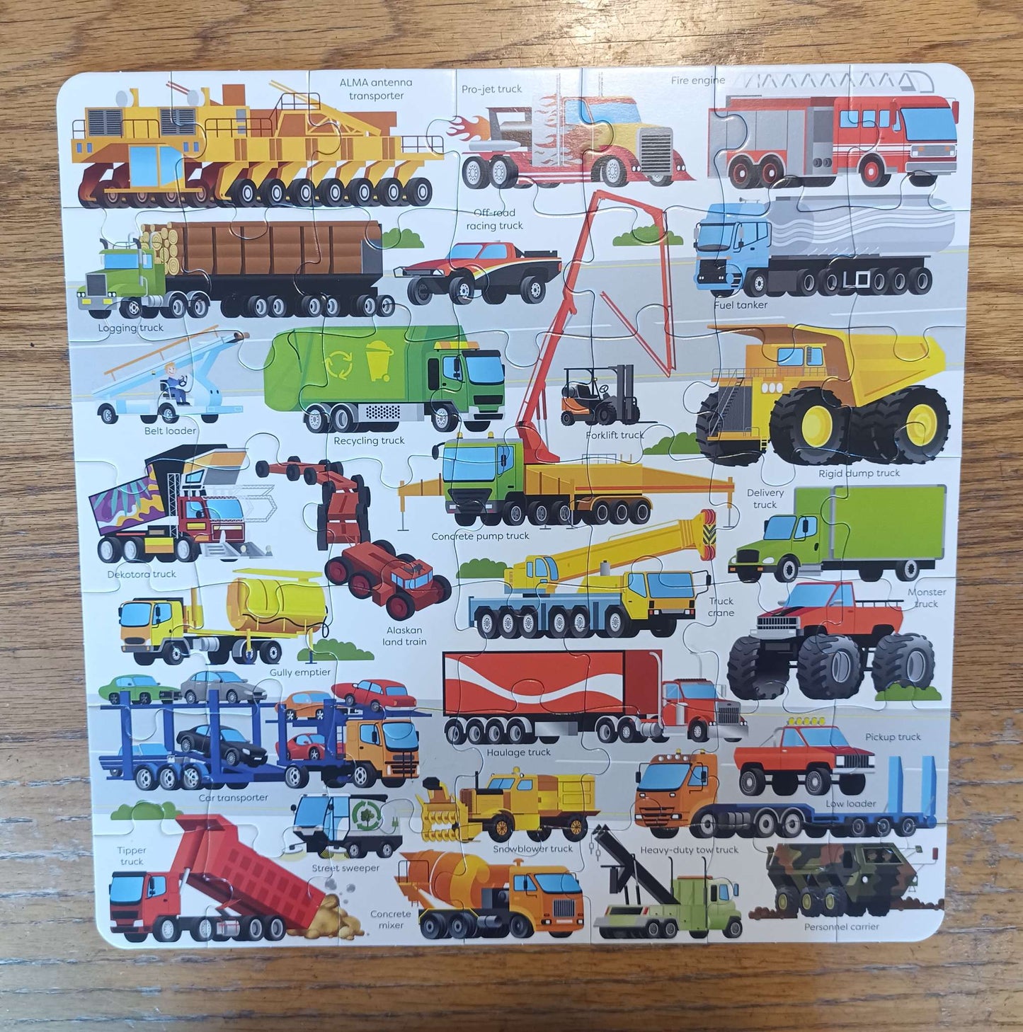Usborne Jigsaw Puzzle 49pcs + Book - TRUCKS