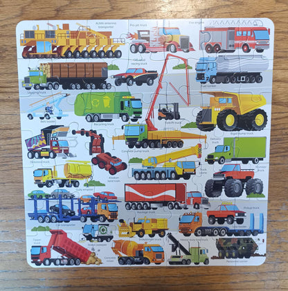 Usborne Jigsaw Puzzle 49pcs + Book - TRUCKS