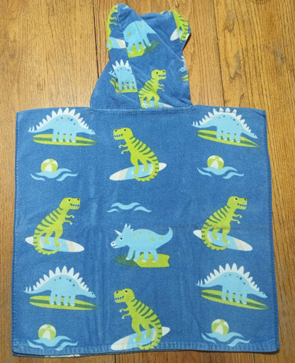 Wonder Co Surfing Dinosaurs Hooded Towels - Toddler Size