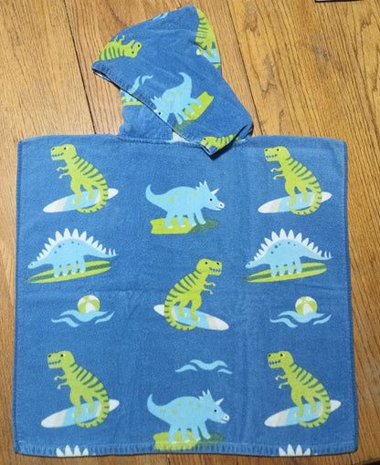 Wonder Co Surfing Dinosaurs Hooded Towels - Toddler Size