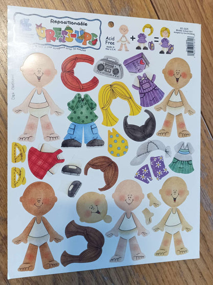Scrapbooking Dress up Kids Stickers