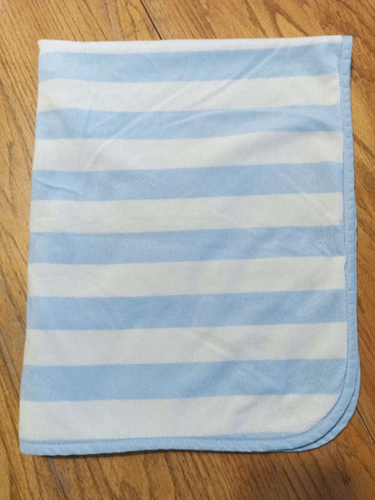 Carter's Minky Toddler/Baby Blanket - Blue Stripe & Jungle Animals
