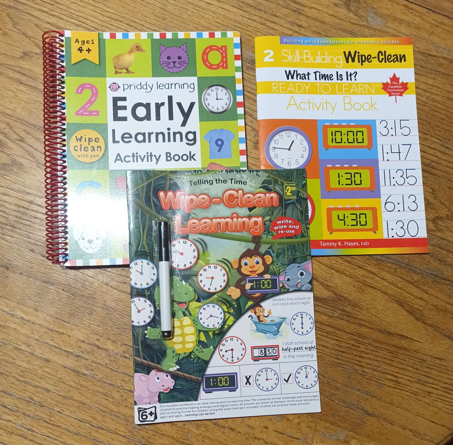 Dry Erase Work Book + Telling Time Work Books