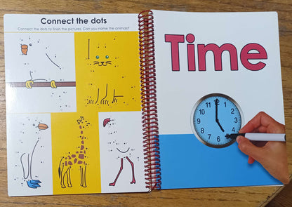 Dry Erase Work Book + Telling Time Work Books