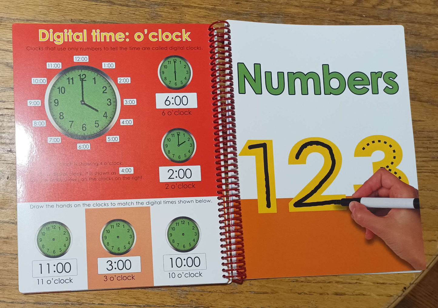 Dry Erase Work Book + Telling Time Work Books