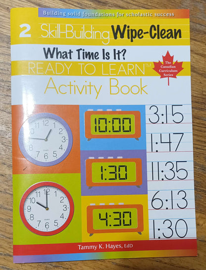 Dry Erase Work Book + Telling Time Work Books